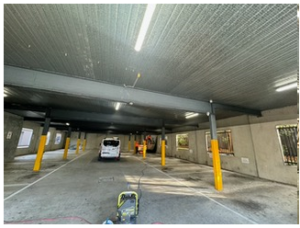 Carpark netting for pigeons
